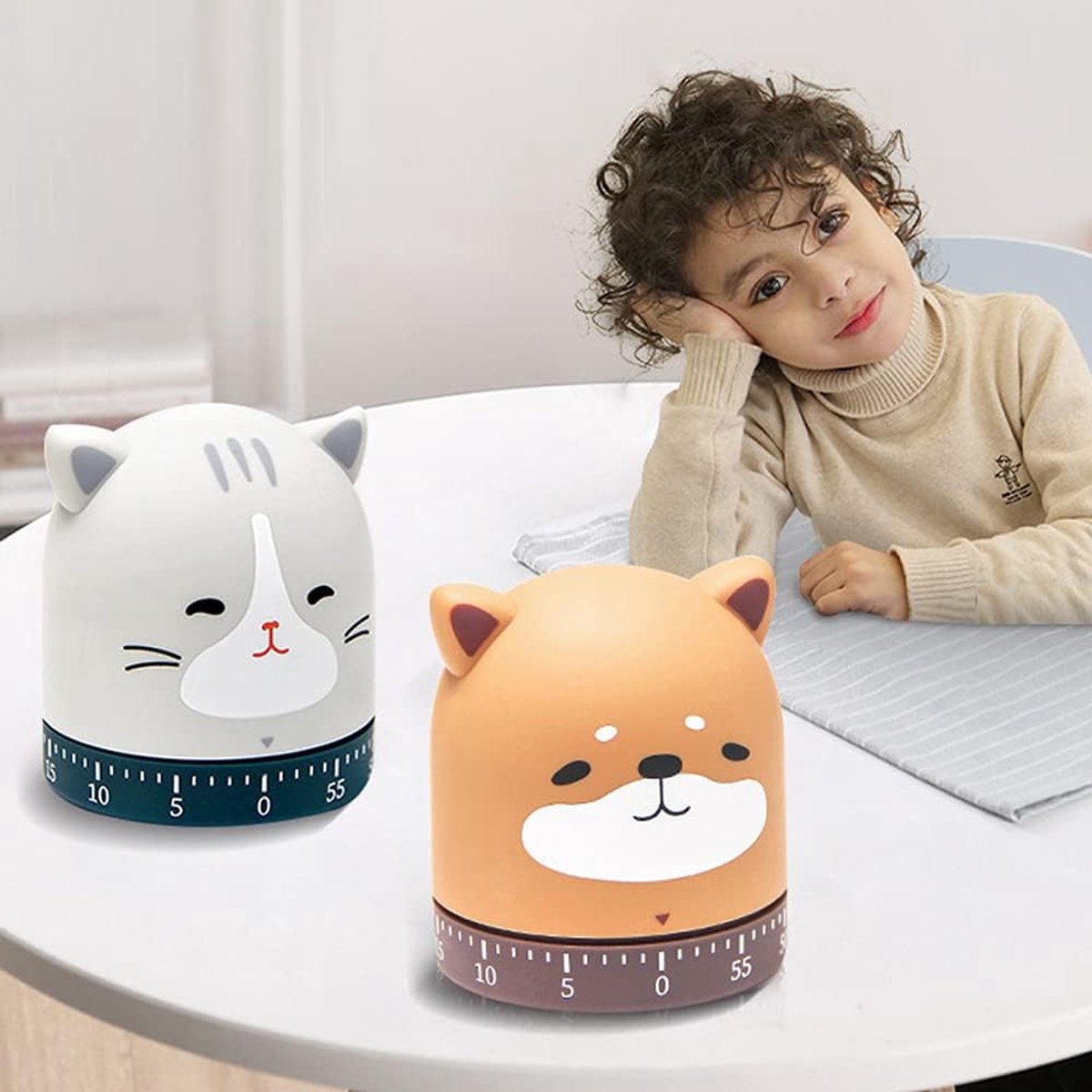Kitchen Timer - Creative Cat Shape Digital Timer - High Quality Egg Timer - Portable BBQ Timer - Multifunctional Egg Timer - Egg Timer - Egg Alarm - Cooking Timer - Kitchen Timer - Mechanical Countdown - For Baking/Cooking/Learning