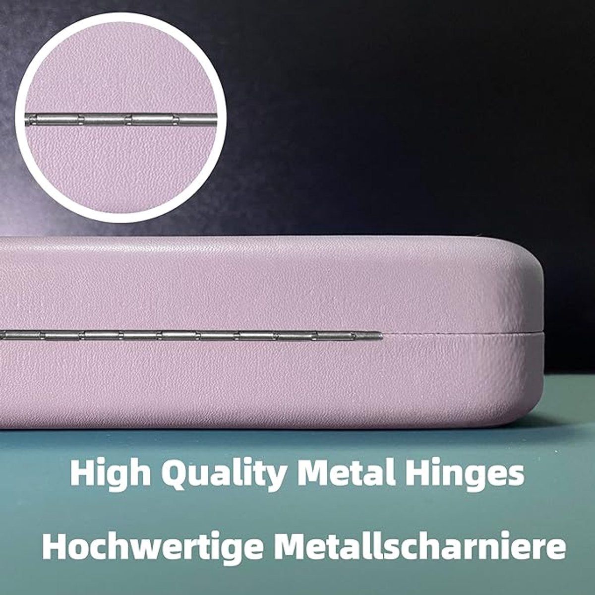 Glasses case - Hard case - Glasses case - Glasses cover - Glasses pouch - Faux leather - PU leather glasses case - Hard glasses case - PU leather glasses case - wearable protection - 16 x 6.4 x 3cm - light pink - Sunglasses accessories - 1 piece