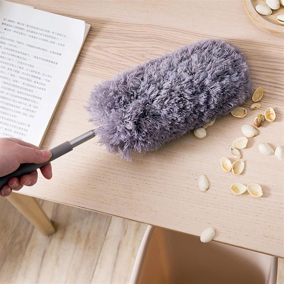 Telescopic Feather Duster - 5-Piece Cleaning Set - Feather Duster Extendable Up to 85 Cm - Cobweb Brush with Telescopic Handle - Duster - Dust Brush - Washable Microfiber - Rotatable - Electrostatic Adsorption - Hard-to-Reach Places