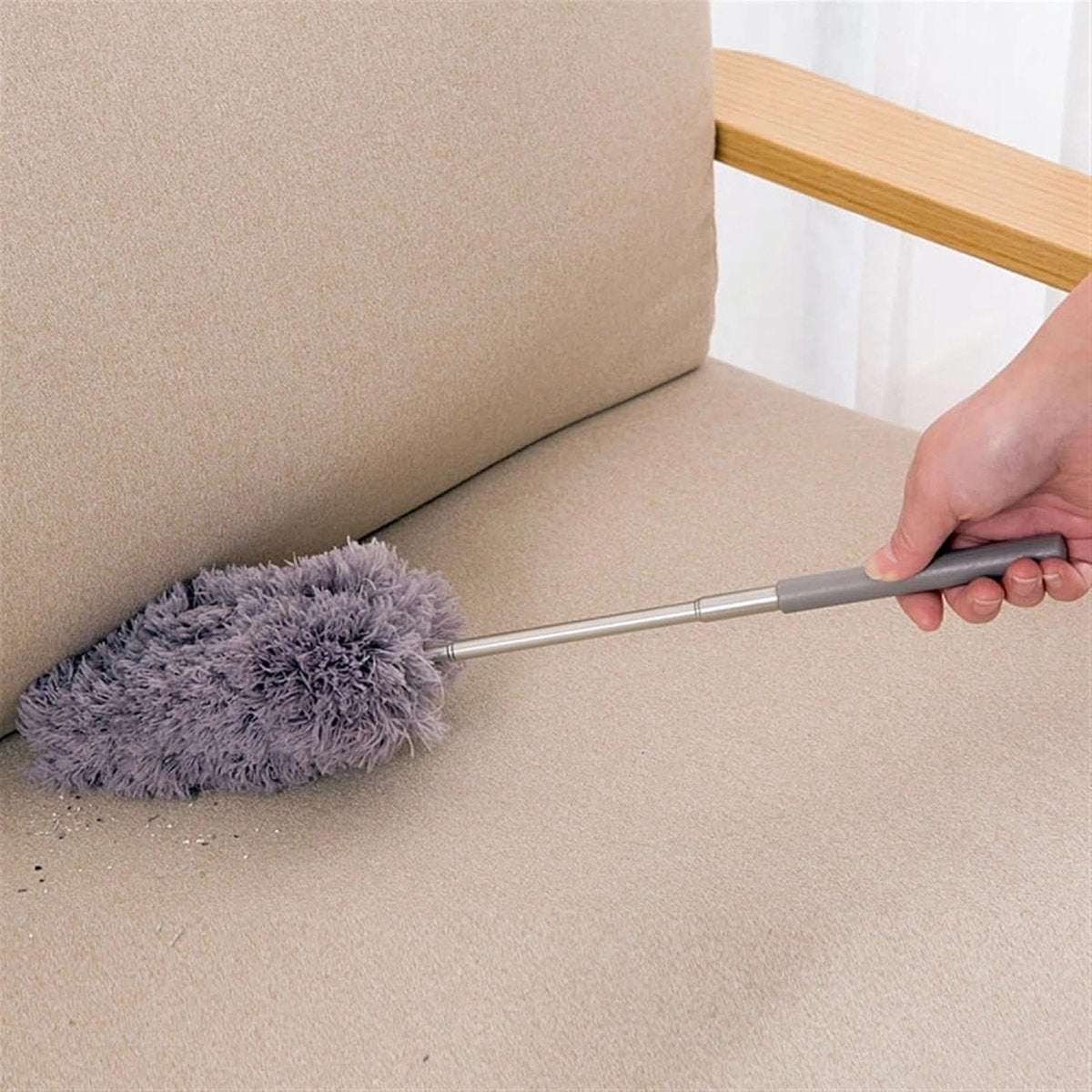 Telescopic Feather Duster - 5-Piece Cleaning Set - Feather Duster Extendable Up to 85 Cm - Cobweb Brush with Telescopic Handle - Duster - Dust Brush - Washable Microfiber - Rotatable - Electrostatic Adsorption - Hard-to-Reach Places