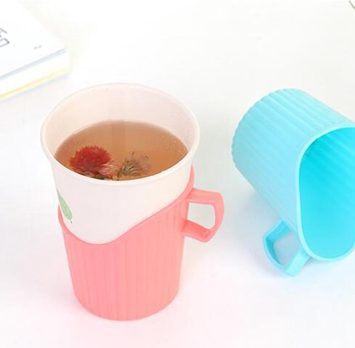 Cup Holders - 20 Pieces - Cup Holder - Burn Resistant - Heat Resistant Cup Cover Holder - Plastic - Stackable - Festival - Camping - Suitable for Disposable Cups - Multifunctional - Plastic - For Office/Home/Gym/Bathroom Use