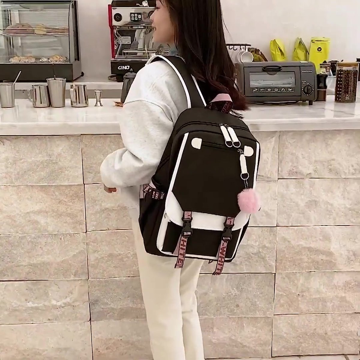 Girls School Student School Bag Outdoor Backpack With USB Charging Port, Pink - Luxury Backpack - School Bag - Backpack - Rucksack - School - Girls - Boys - Teenagers - Book Bag - Girl's Backpack - Backpacks - Rucksack For Children - Waterproof - Laptop B