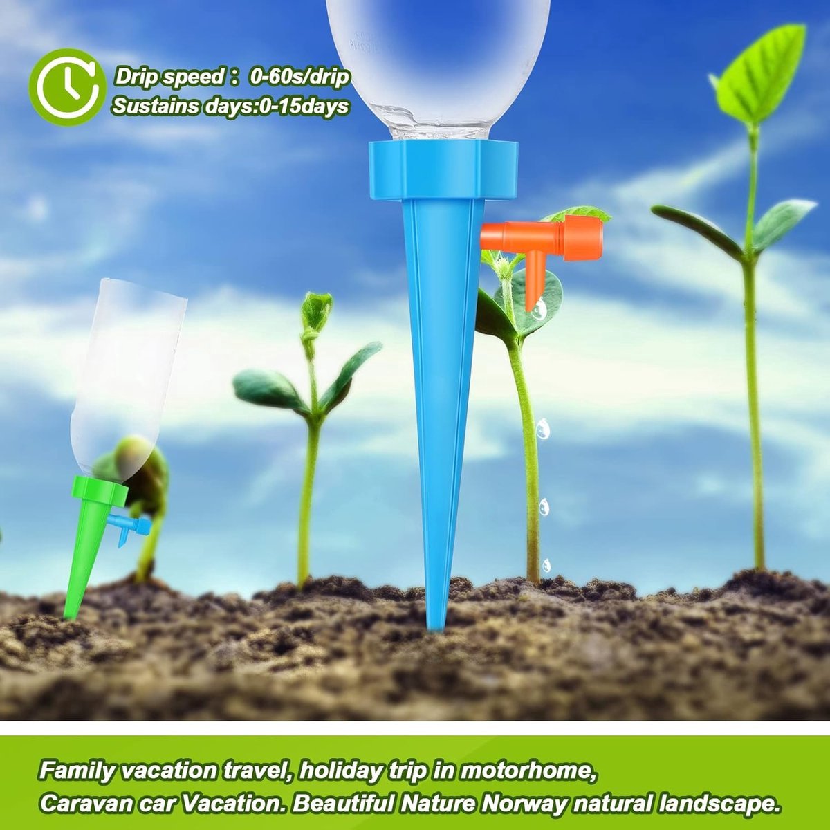 40x Water Dripper - Plant Watering System - Drip System - Watering System - Watering System - Water Ball - Watering System - Plant Ball - Automatic Watering Can - Drip System - Watering System - Blue / Green