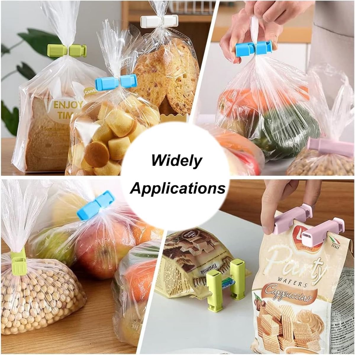 Bag Sealer - 12 Pieces - Freshness Clips - Sealing Clamps - Sealing Clips - Bag Sealer – Bag Clamps - Bag Sealer - Sealing Clips - Clips - Clamps - Bag Clamp - Kitchen Sealing Clips - Freshness Clips - 4 Colors