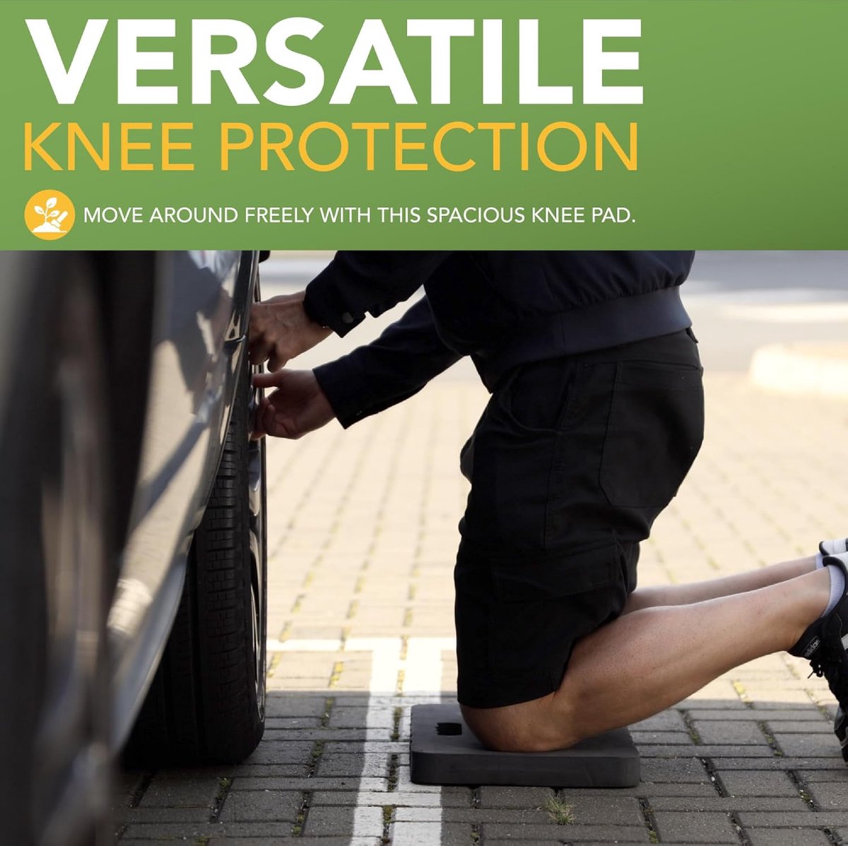Garden Knee Pad - Extra Thick - Kneeling Mat - Knee Protector - Knee Cushion - Work Cushion - Knee Protection - Construction Protection - Garden Protection - Garden Aid - Garage - Yoga - 46x28x3.8 Cm - Black