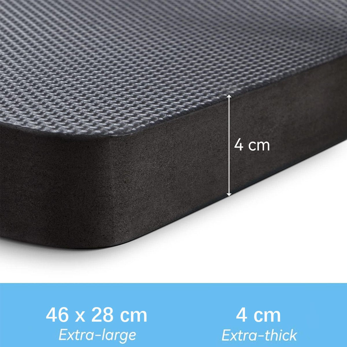 Garden Knee Pad - Extra Thick - Kneeling Mat - Knee Protector - Knee Cushion - Work Cushion - Knee Protection - Construction Protection - Garden Protection - Garden Aid - Garage - Yoga - 46x28x3.8 Cm - Black