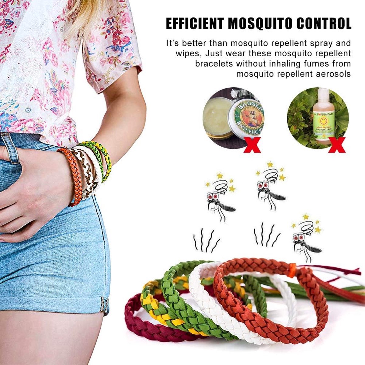 Anti-Mosquito Bracelet - 12 Pieces - Anti-Mosquito Bracelet - Insect-Repellent Wristband - Anti-Mosquito Stickers - Anti-Mosquito - Mosquito Protection - Anti-Mosquito - Mosquito Repellent - Suitable For Children Adults Camping Fishing Trip