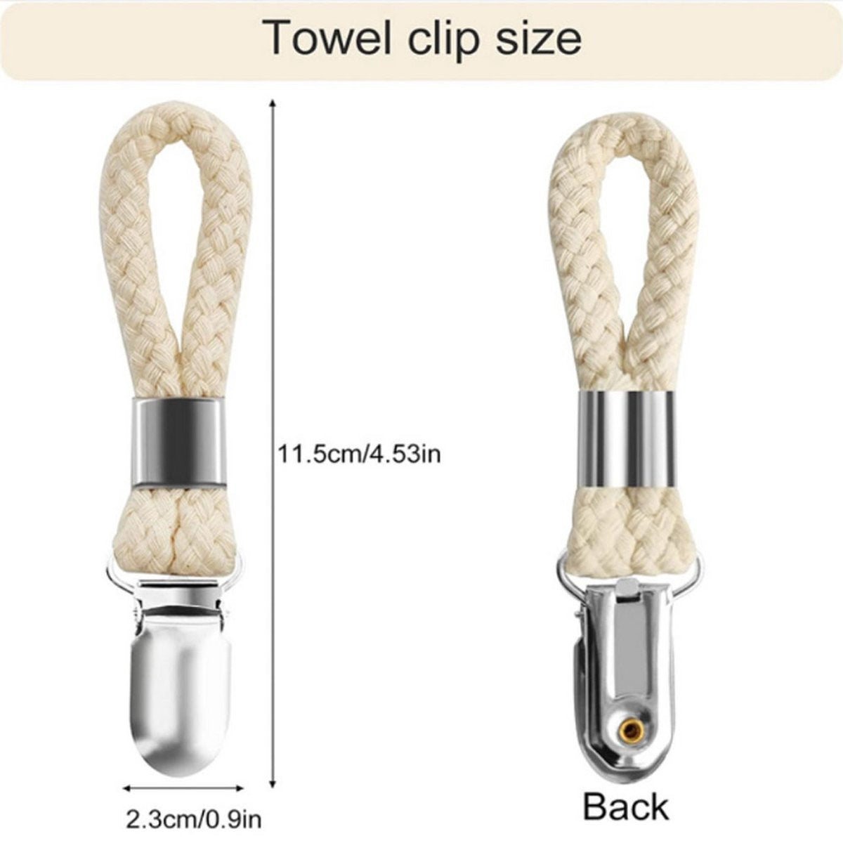 Towel Clips - 4 Pieces - Towel Hooks - Towel Holders - Small Towel Clips - Towel Clip - Towel Pegs - Tea Towel Clip - Hanging Hooks - Small Clips - Hanging - Beige - For Kitchen, Bathroom, Balcony, Cabinets