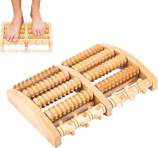 Wooden Foot Massager - Foot Massage Roller - Massage Device - Massage Roller - Foot Roller - Wooden Foot Massage Roller - Reflexology - Improves Blood Circulation - For Home and Office - 27.3×18.5×5cm