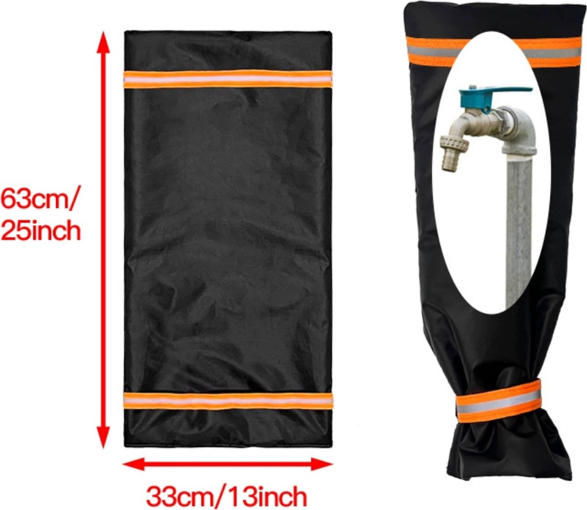 Frost Protection Cover for Faucet - Universal Frost Protection Cover - Faucet Freeze Cover - Outdoor Faucet Covers for Winter - Frost Protection - Reusable Garden Spigot Cover - Antifreeze Long Water Insulated - Black - 1 Piece