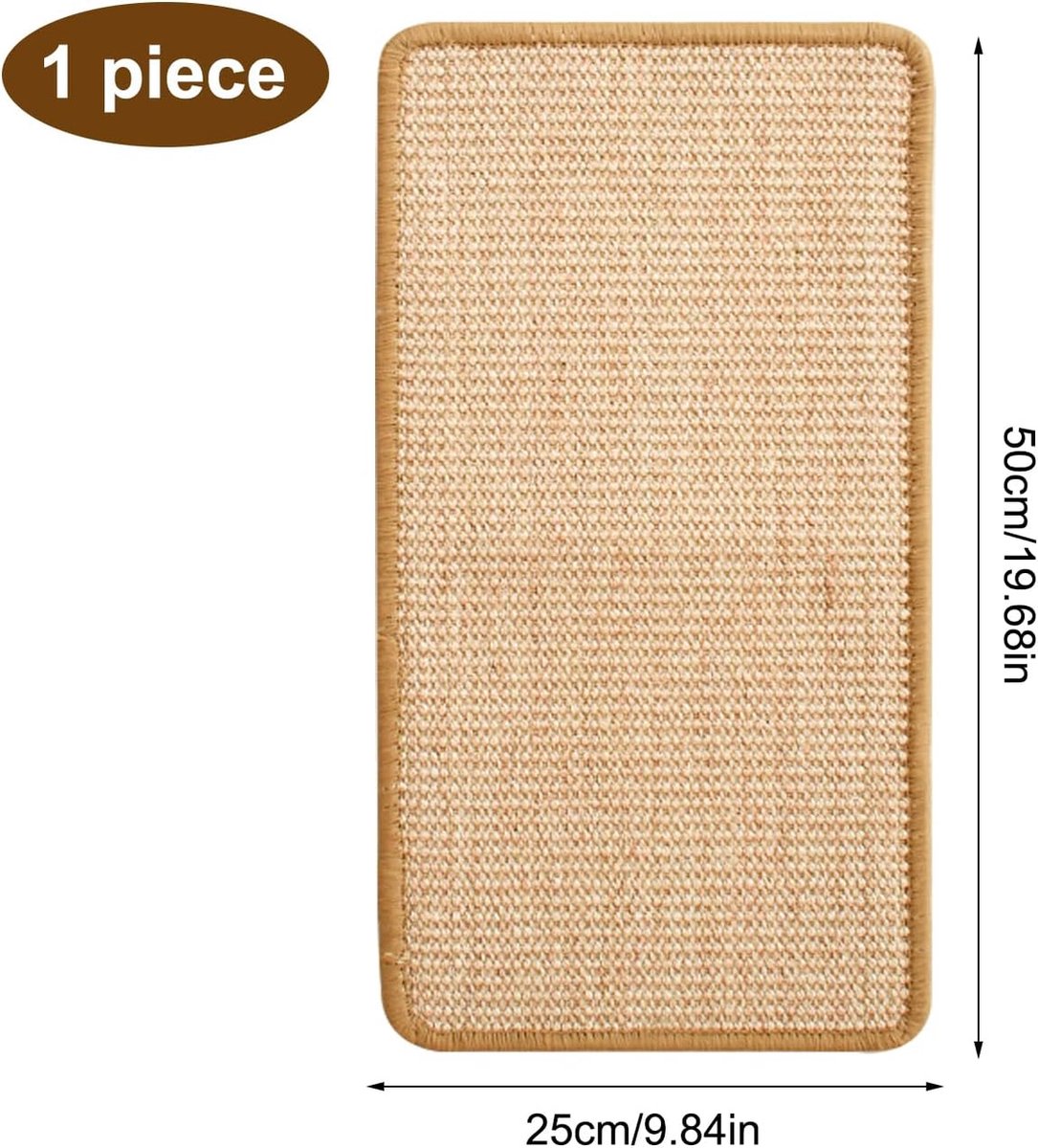 Sisal Cat Scratching Mat - Furniture Protection Against Scratching - Scratch Protection For Tables And Chairs - Easy To Apply - For Protecting Sofas, Carpets, Walls - For Sofa, Furniture And Door - 50x25 Cm - 1 Piece