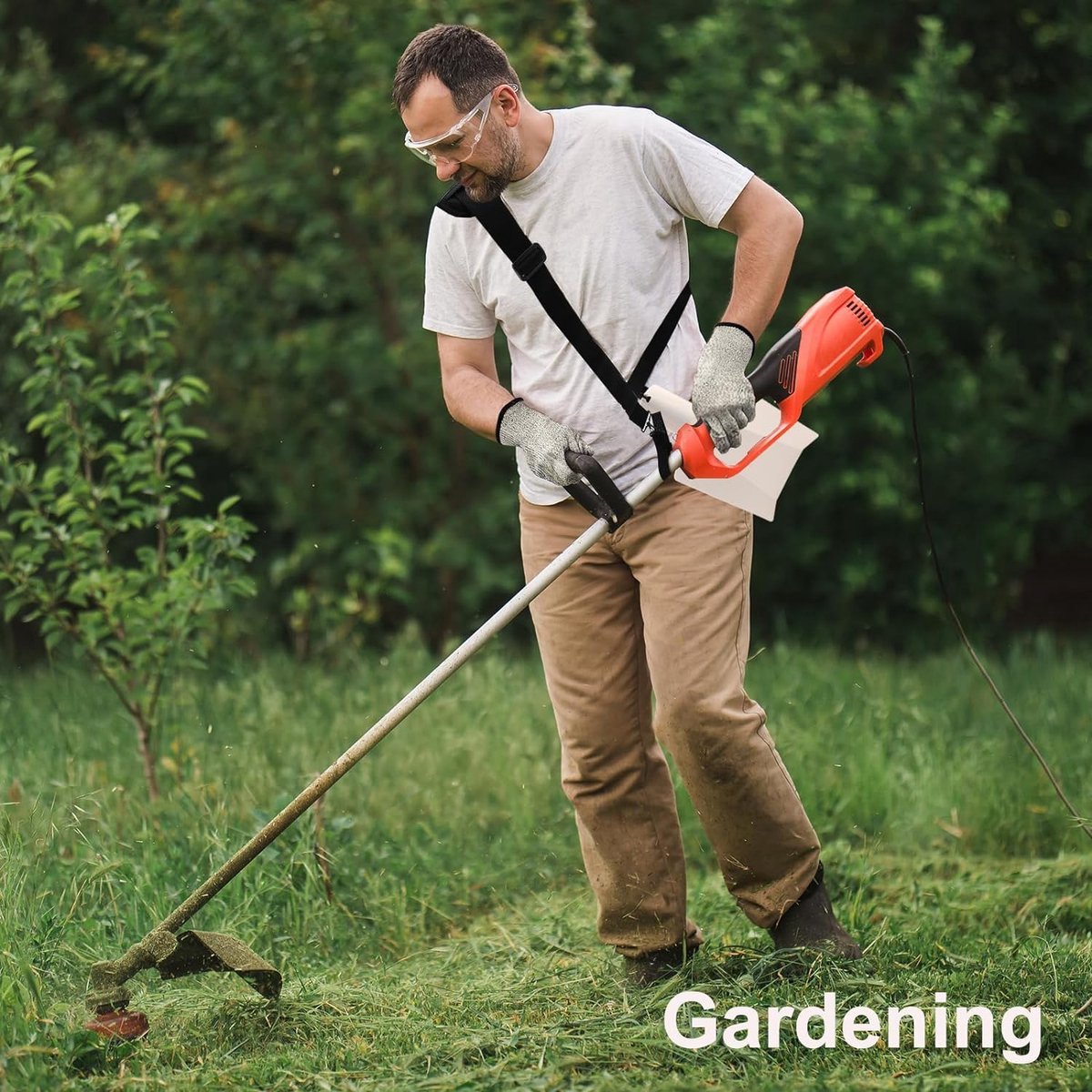 Brushcutter Harness - Adjustable - Durable - Carrying Harness - Nylon Strap Accessory - Universal - Harness - Shoulder Straps - Harness - Accessories For Lawn Mowers - Weed Eater Strap - Black - For Brushcutter Grass Trimmer