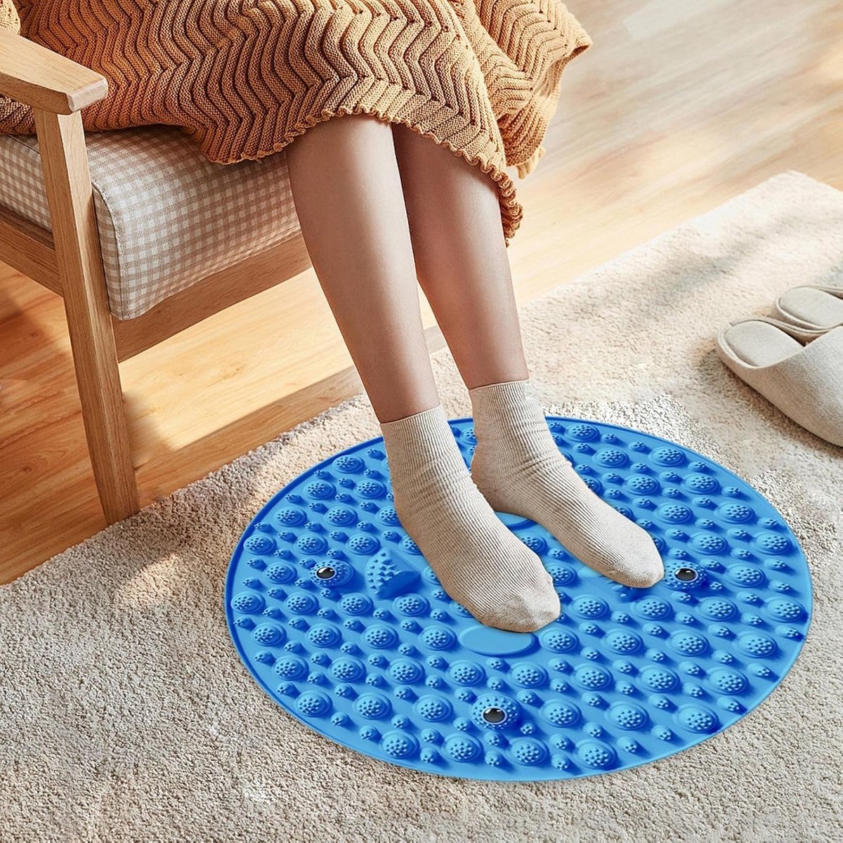 Acupressure Mat - Massage Mat - Stimulates Blood Circulation - Acupressure Improves Blood Circulation - Foot Massage Mat - Foot Relief Massage Mat - Reflexology Mat - Portable Acupoint Mat for Feet - Blue