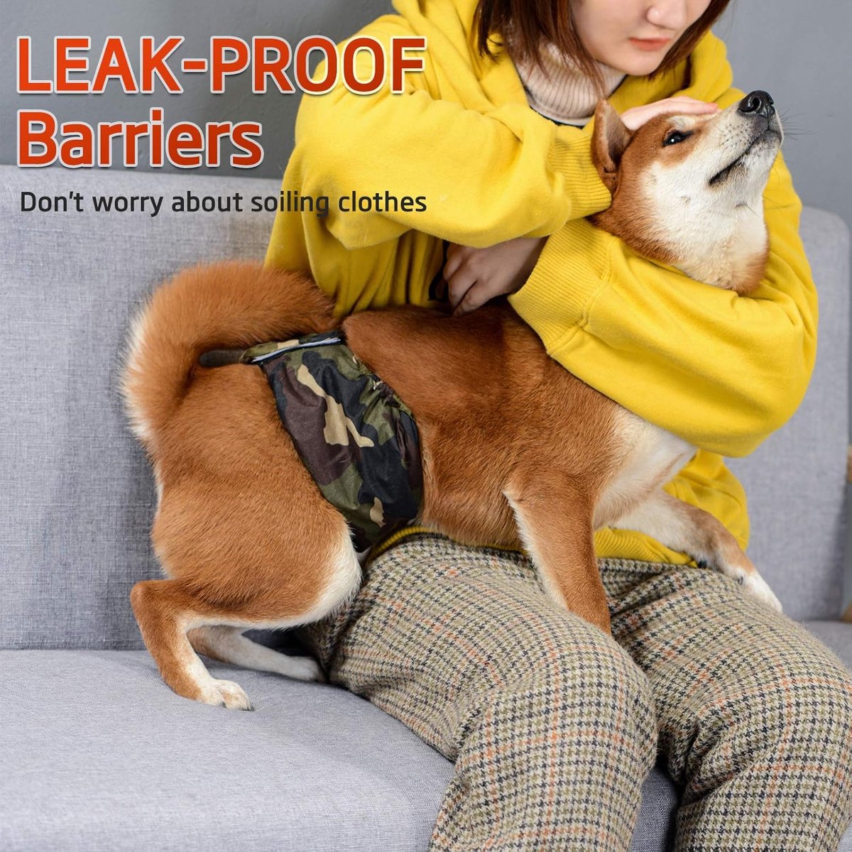Dog Heat Pants - 3 Pieces - Dog Pants - Dog Diaper - Size L - Super Absorbent - Washable - Reusable - Prevents Unwanted Pregnancies in Female Dogs - Eco-Friendly - Perfect Fit - For Incontinence and Heat