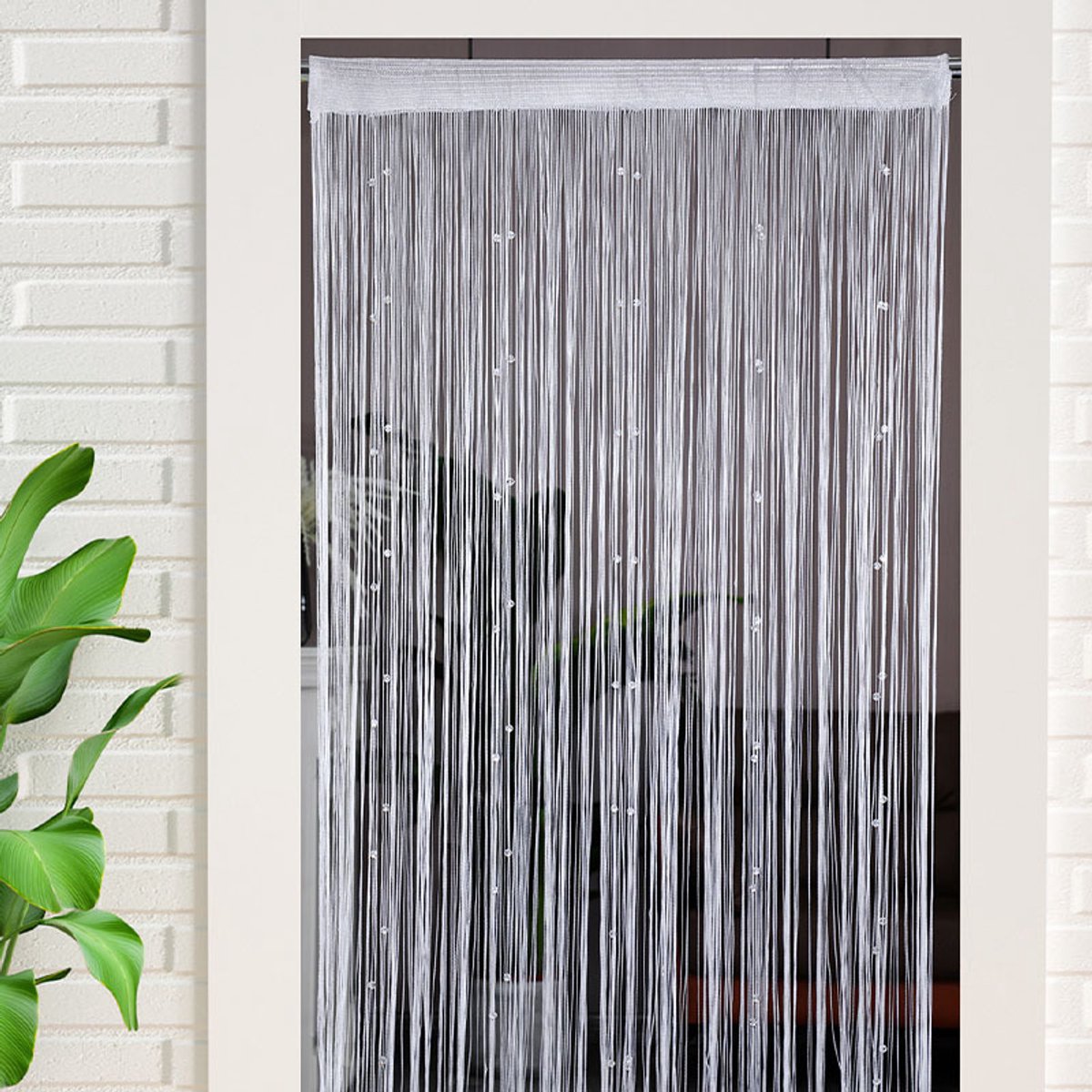 Door Curtain - 100 * 200 cm - Fly Curtain - Decorative Curtain - Plastic Fly Curtain - Easy Installation - Luxury Door Screen - Fly Screen Curtain - Beige