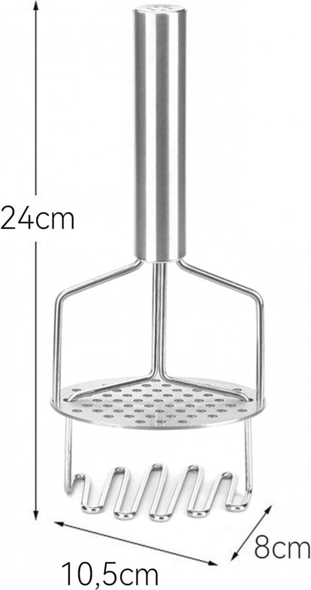 Potato Press - Stainless Steel - Potato Masher - Puree Masher - Puree Squeezer - Non-Stick - Mashed Potato Masher - Double Layer Pressing - Dishwasher Safe - Robust and Durable - Automatic Rebound
