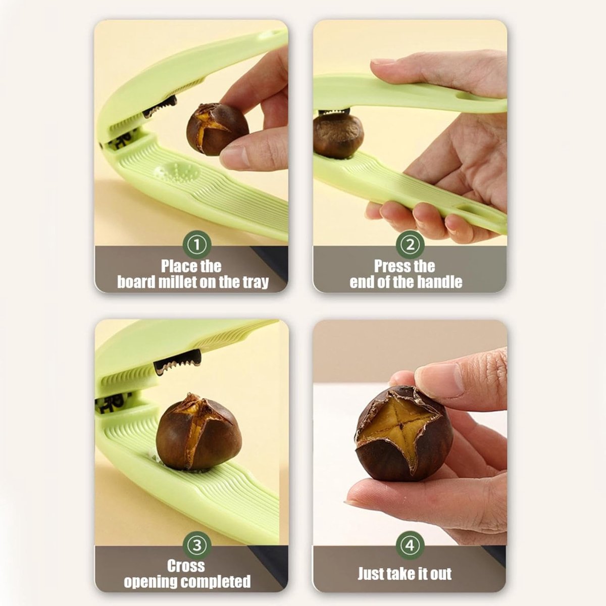 Chestnut Clip - Walnut Clip - Dried Fruit Opener - Chestnut Tools - Chestnut Slicer - Marontlong Tongs - Nutcracker Bowl - Hazelnut Opener - Household - Nut Shelling Tools - Multi-Functional - Kitchen Utensils - Green