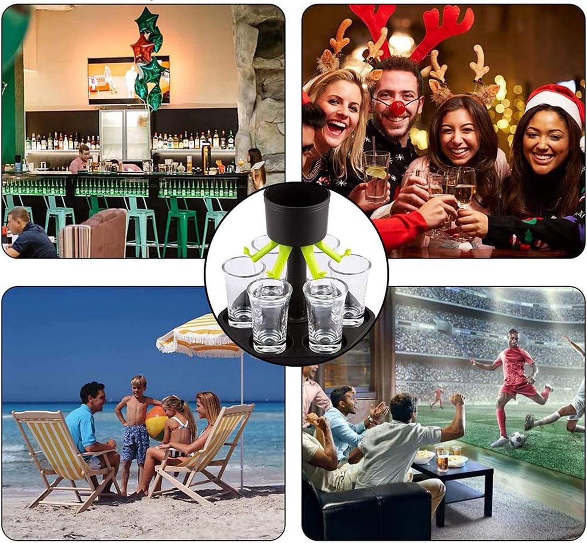 Shot Fountain - Shot Dispenser - Drink Dispenser - Shot Dispenser - Alcohol Dispenser - Shot Glasses - Drinks - Game - Party - For 6 Shot Glasses - For 6 People New Year New Year's Party Drinking Games - For Cocktail Party, Drinking Games
