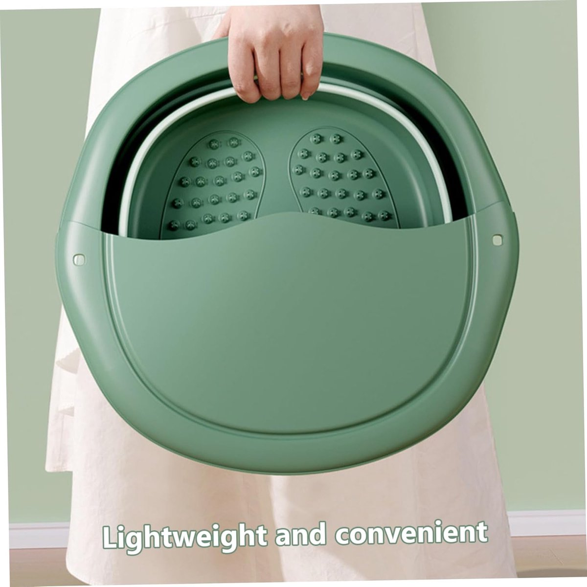 Foldable Foot Bath - Small Foot Bath - Foldable Foot Bath - Foot Bath - Foot Bath - Suitable For Foot Bath Salt And Foot Bath Products - Foot Baths With Massage Points - Relax Your Feet - Foot Baths For Better Blood Circulation - Plastic - Green