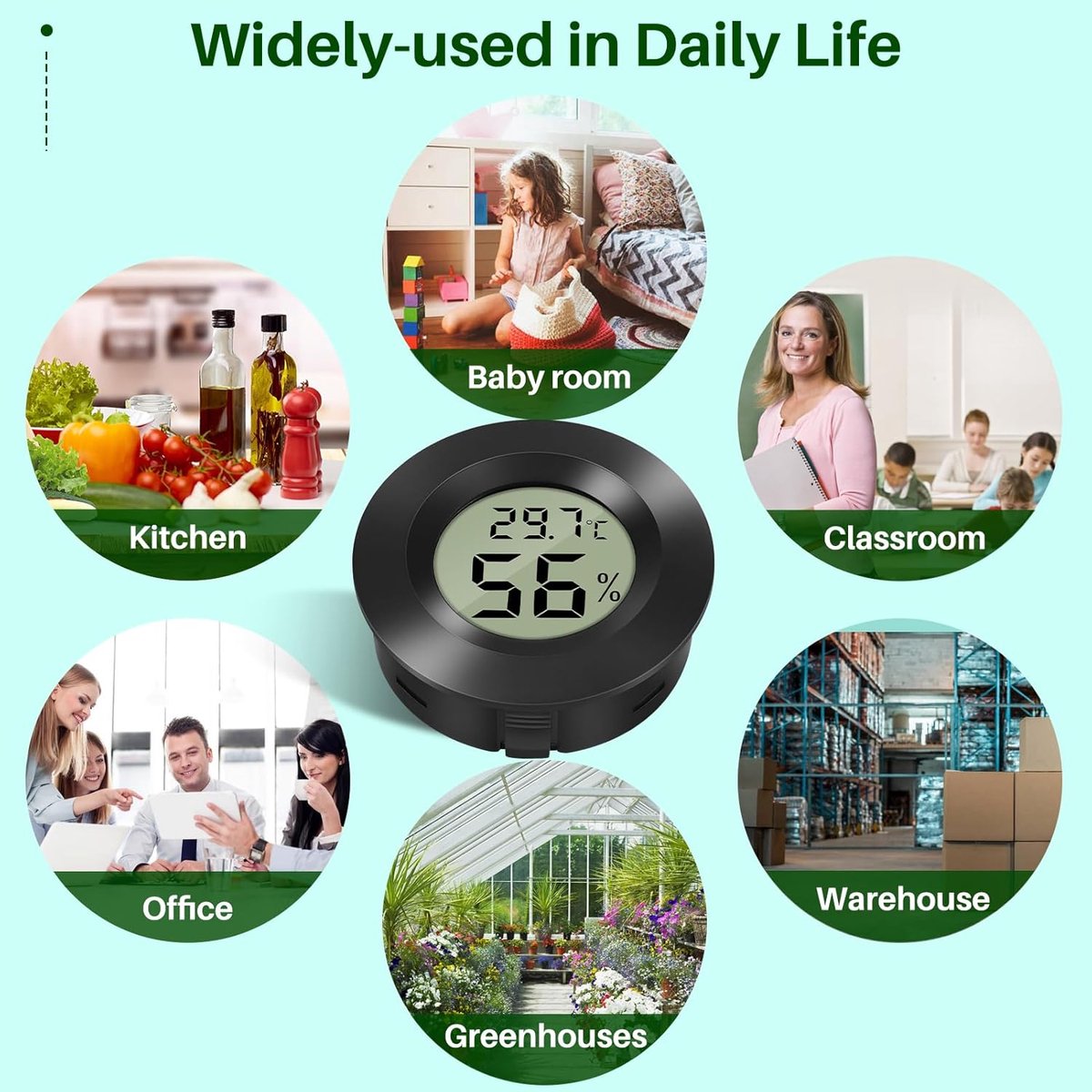 Professional Thermometer - Hygrometer - Mini - Batteries included - Indoor Hygrometer - Digital Indoor Thermometer - Garden - Garden Equipment - Universal - Practical - Durable - High quality - very suitable for Garden / daily use