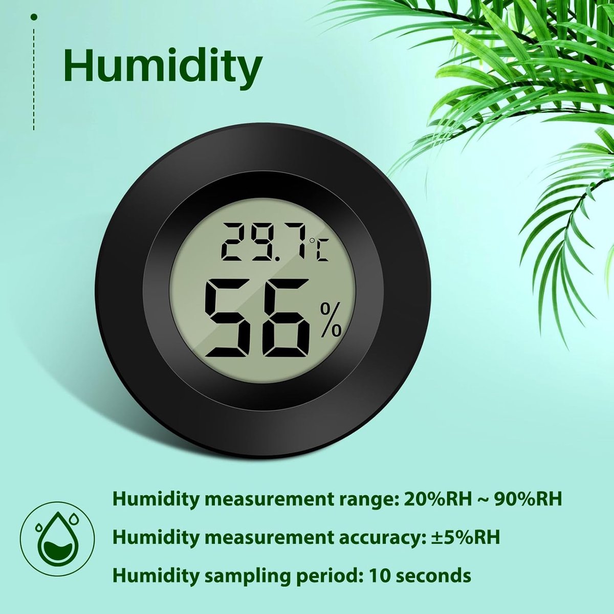 Professional Thermometer - Hygrometer - Mini - Batteries included - Indoor Hygrometer - Digital Indoor Thermometer - Garden - Garden Equipment - Universal - Practical - Durable - High quality - very suitable for Garden / daily use