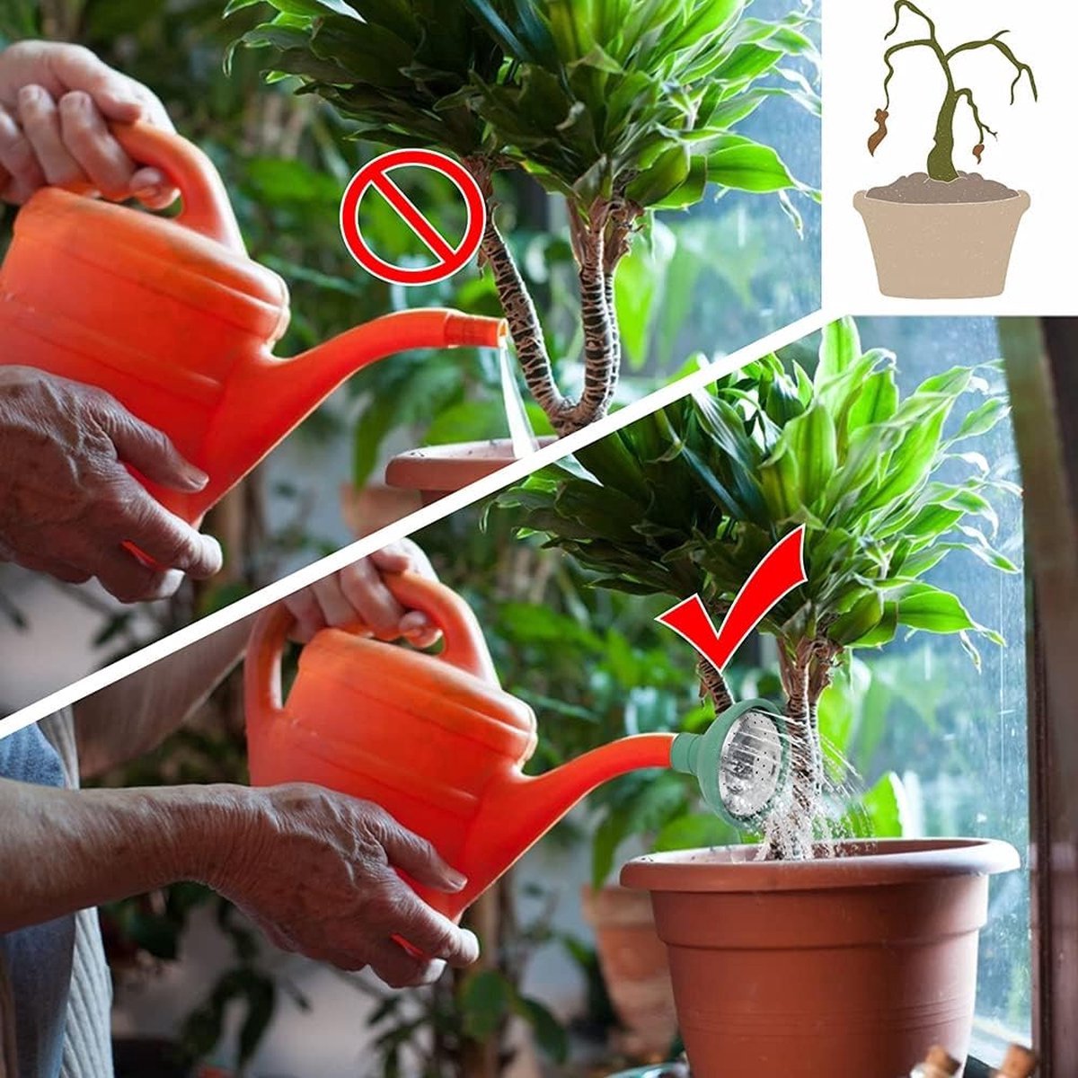 Spray Nozzle - 4 Pieces - Shower Head - Separate Shower Head - Shower Head for Watering Can - Separate Shower Head - Plant Watering Can - Outdoor Watering Cans - For Watering Can 22mm - For Watering Garden Plants Flowers - Indoor and Outdoor - Green