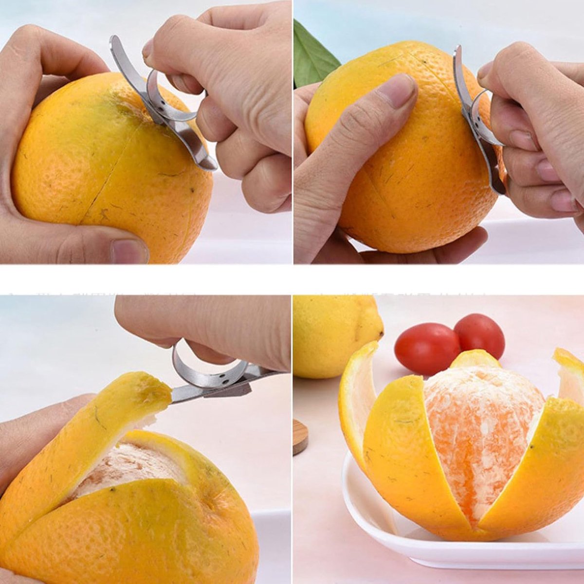 Orange Peeler - 2 Pieces - Portable Orange Peeler - Quick and Easy Peeling - Creative Orange Fruit Peeler - Mandarin Peeler - Peeler - Finger Opener - for Orange - Lemon - Citrus