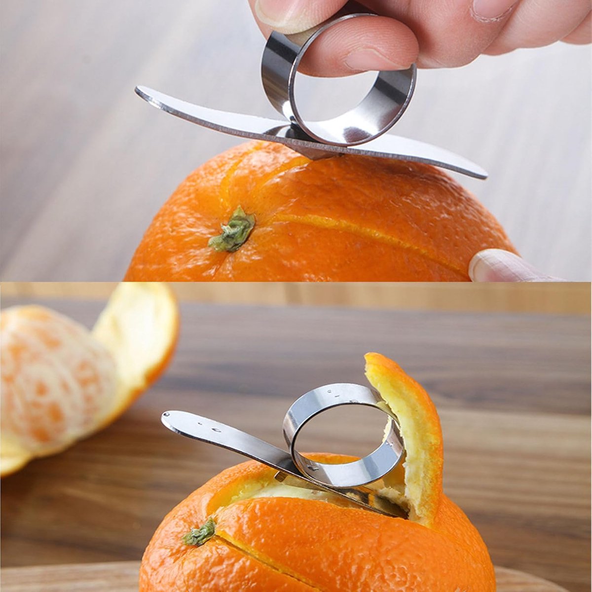 Orange Peeler - 2 Pieces - Portable Orange Peeler - Quick and Easy Peeling - Creative Orange Fruit Peeler - Mandarin Peeler - Peeler - Finger Opener - for Orange - Lemon - Citrus