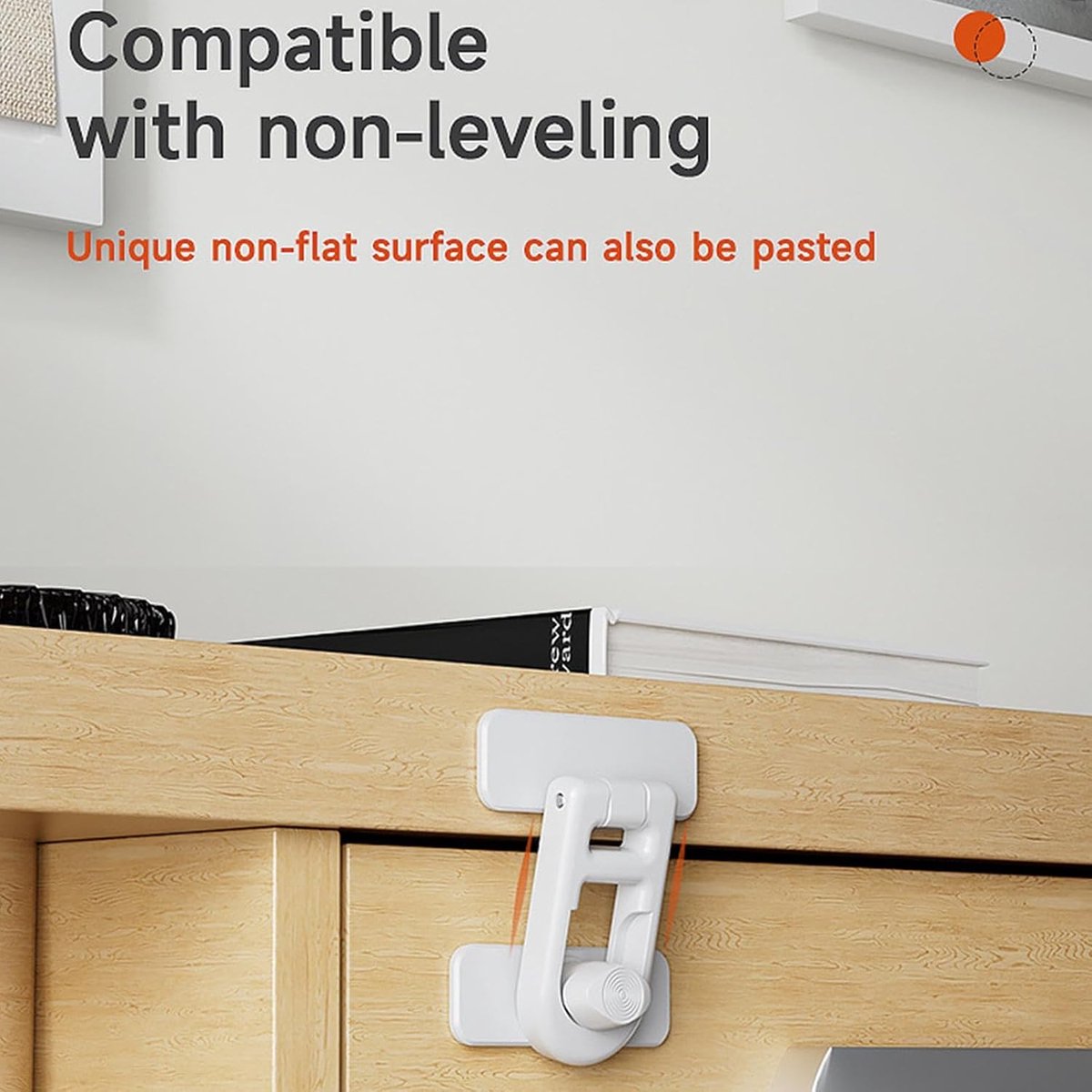 Child Locks for Cabinets - Child Security - Child Lock for Cabinet - Refrigerator Locks - Baby Safety Oven Door Lock - For Kitchen Cabinets, Appliances, Wardrobes, Refrigerator and Oven - White - 1 Piece