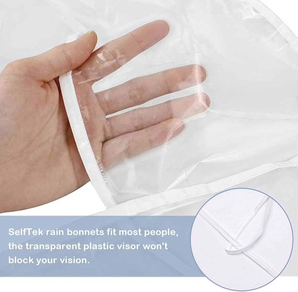 Waterproof Hat - 2-Piece - Portable Rain Cover - Protect Your Hair - Rain Hat - Head Umbrella - Foldable - Rain - Rainproof - Outdoor - White and Black - for Festival / Halloween / World Cup / King's Day / Daily / Travel / Camping / Concert