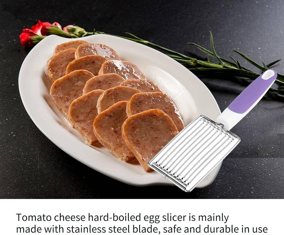 Egg Slicer - Professional Lunch Meat Slicer - Multifunctional Boiled Egg Slicer - Potato Slicer - Tomato Slicer - Ham Slicer - Fruit Slicer - Mushroom Slicer - robust - stainless steel