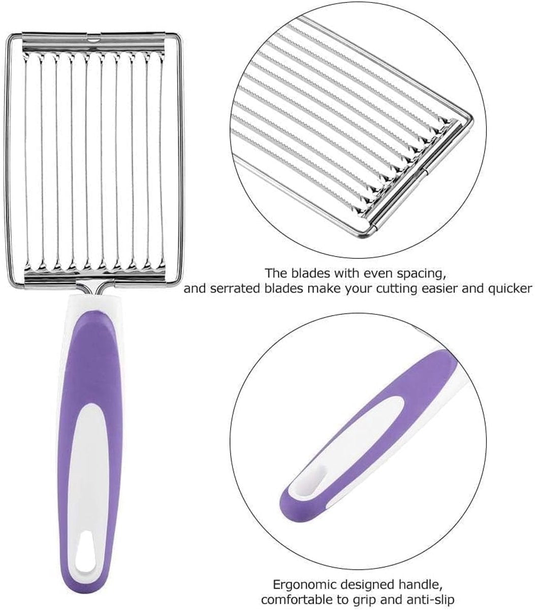 Egg Slicer - Professional Lunch Meat Slicer - Multifunctional Boiled Egg Slicer - Potato Slicer - Tomato Slicer - Ham Slicer - Fruit Slicer - Mushroom Slicer - robust - stainless steel