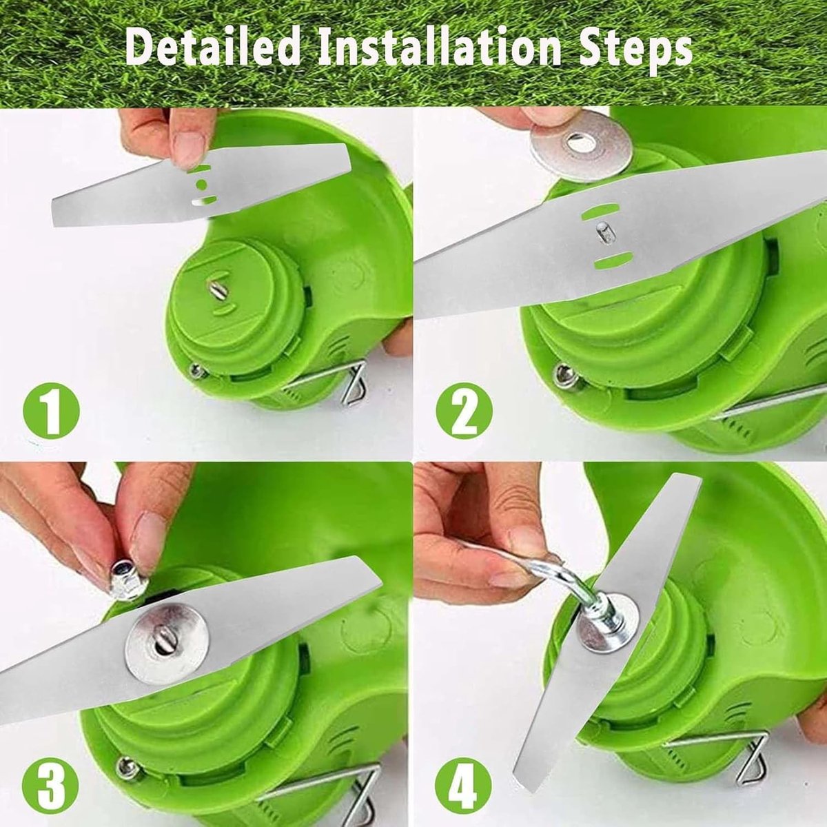 12 Pieces - Grass Trimmers Replacement Blade - 15cm General - Grass Trimmer - Brushcutter - Replacement Blades - Replacement Small Blades - Metal Grass Trimmer - Accessories - Blades - Small Blades - Suitable For All Common Lawn Mowers, Brushcutters and B