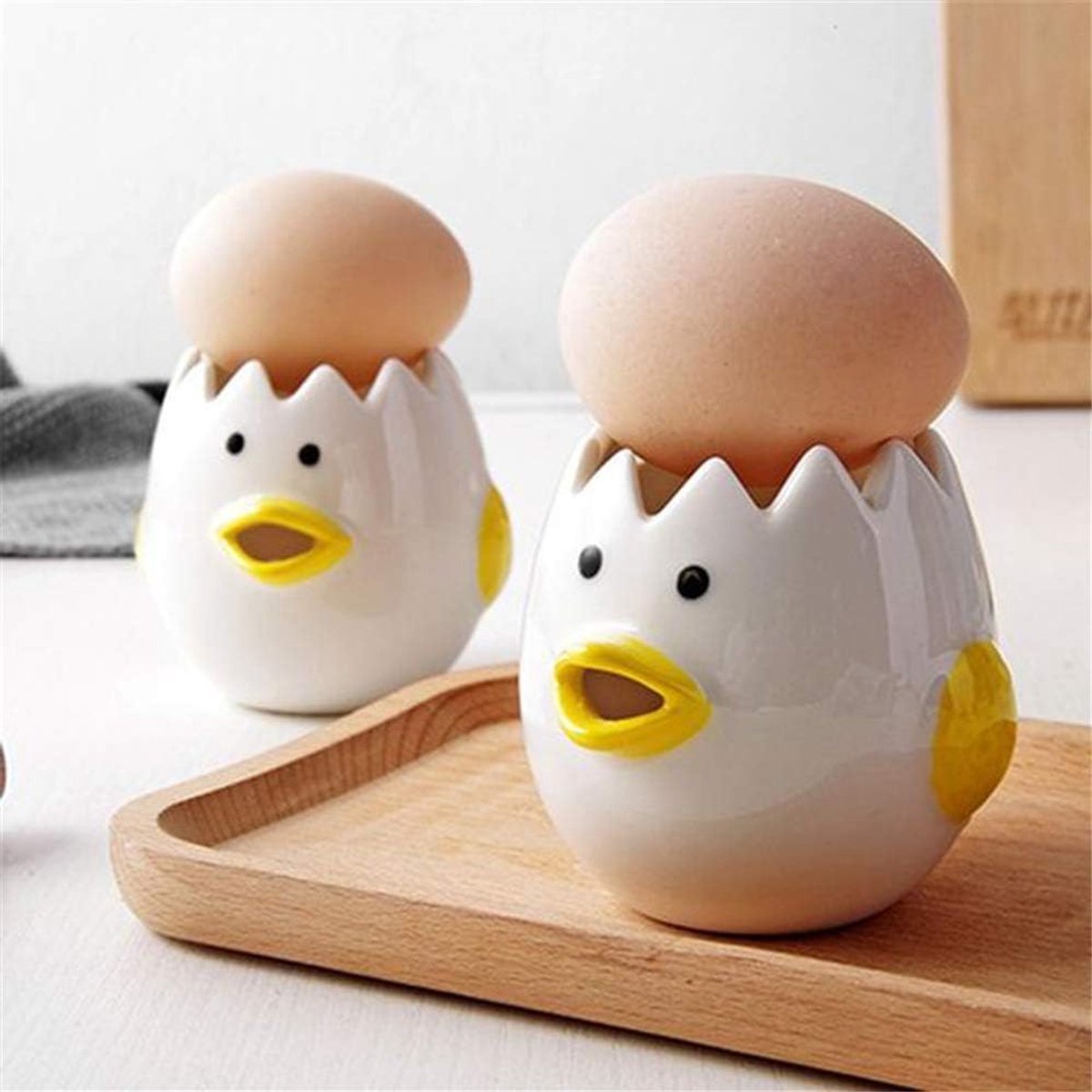 Egg separator - Creative egg separator - Professional Egg Separator - Efficient Egg Separator - Egg Yolk Separator - Separating Eggs - Egg Splitter - Egg - Egg Yolk Separator - for Baking Cakes - funny for kitchen, bakery, camping (yellow) - 1 piece