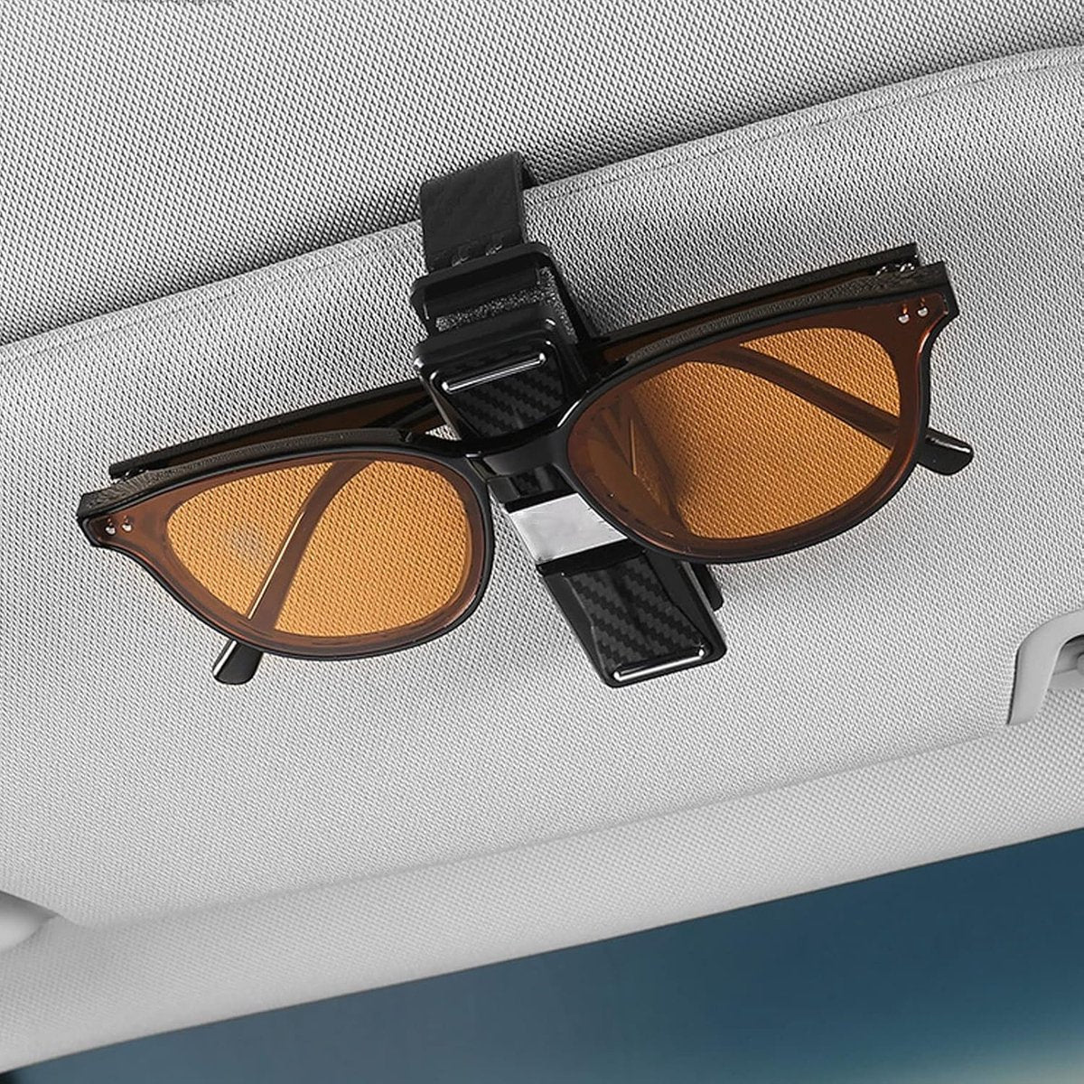 Glasses Clip Holder for Car Glasses - Universal Car Glasses Clip - Car Sunglasses Holder - 180 Degree Rotatable - Sunglass Visor - Also Suitable for Business Cards - For All Vehicle Models and Sun Visors - 2 Pieces