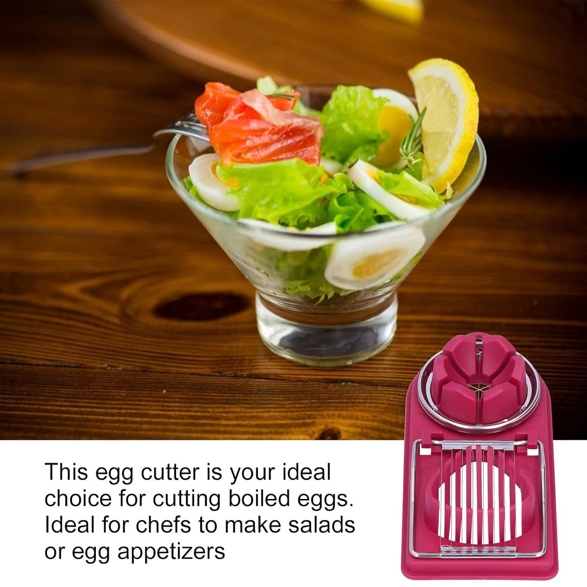 Egg Slicer - 2 in 1 Multifunctional Egg Slicer - Combination Egg Slicer - Stainless Steel - Durable - Egg Slicer - Eggs - Egg Divider - Eggslicer - Egg Tools - Dishwasher Safe - Handy & Practical