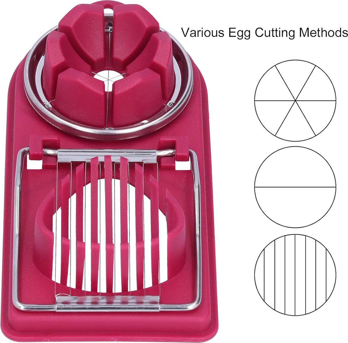Egg Slicer - 2 in 1 Multifunctional Egg Slicer - Combination Egg Slicer - Stainless Steel - Durable - Egg Slicer - Eggs - Egg Divider - Eggslicer - Egg Tools - Dishwasher Safe - Handy & Practical