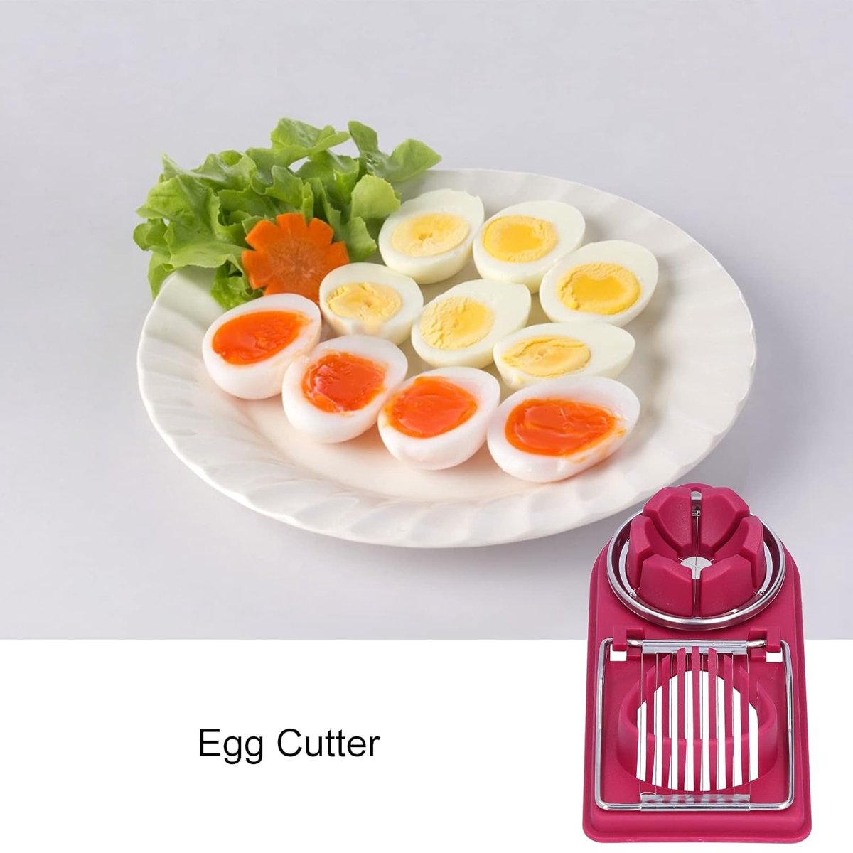 Egg Slicer - 2 in 1 Multifunctional Egg Slicer - Combination Egg Slicer - Stainless Steel - Durable - Egg Slicer - Eggs - Egg Divider - Eggslicer - Egg Tools - Dishwasher Safe - Handy & Practical