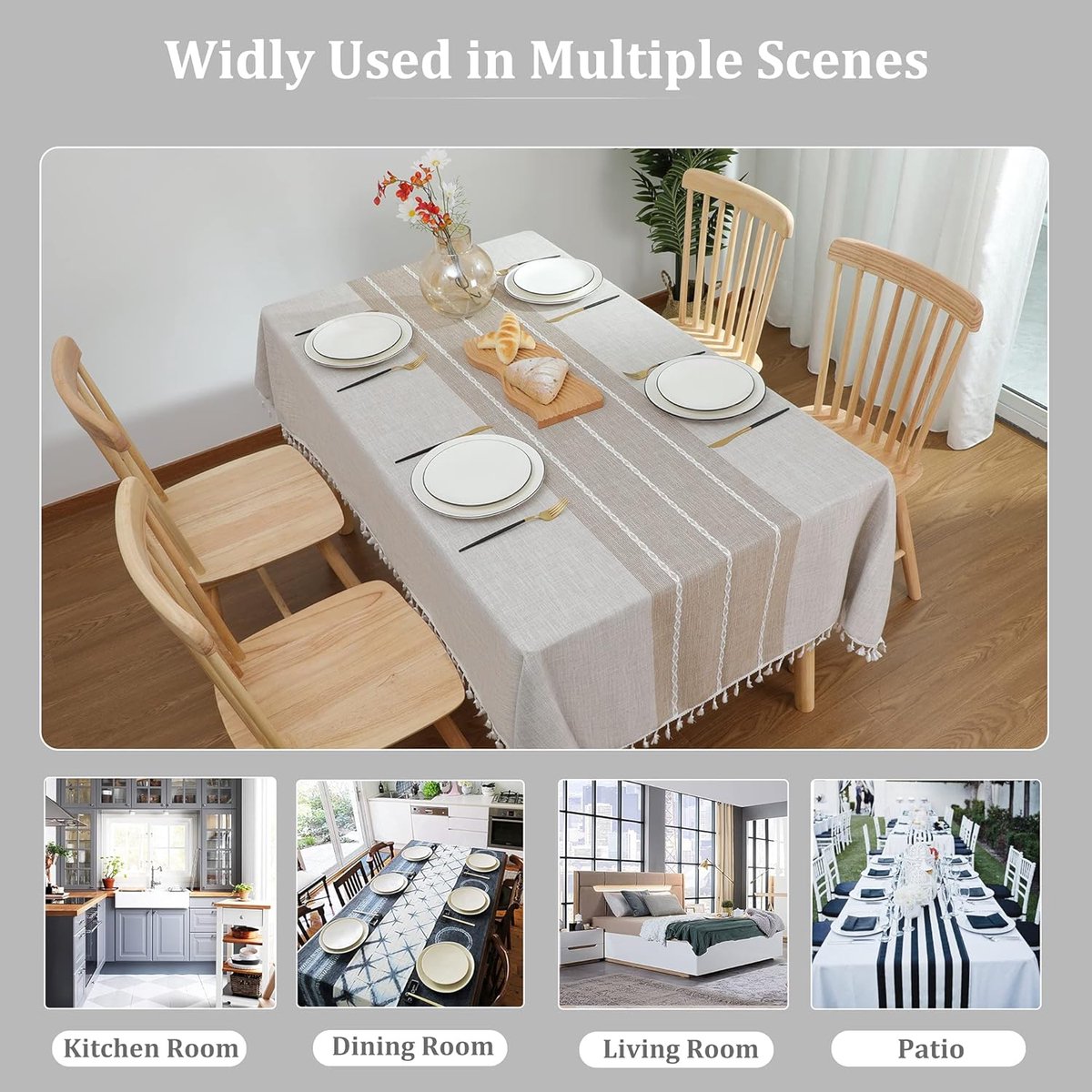 Tablecloth - 140x300cm - Luxury Stylish Oilcloth - Beautiful Protecttable - Water-repellent Tablecloth - Anti-Slip Oilcloth - Heat-resistant Tablecloths - Cotton Tablecloth