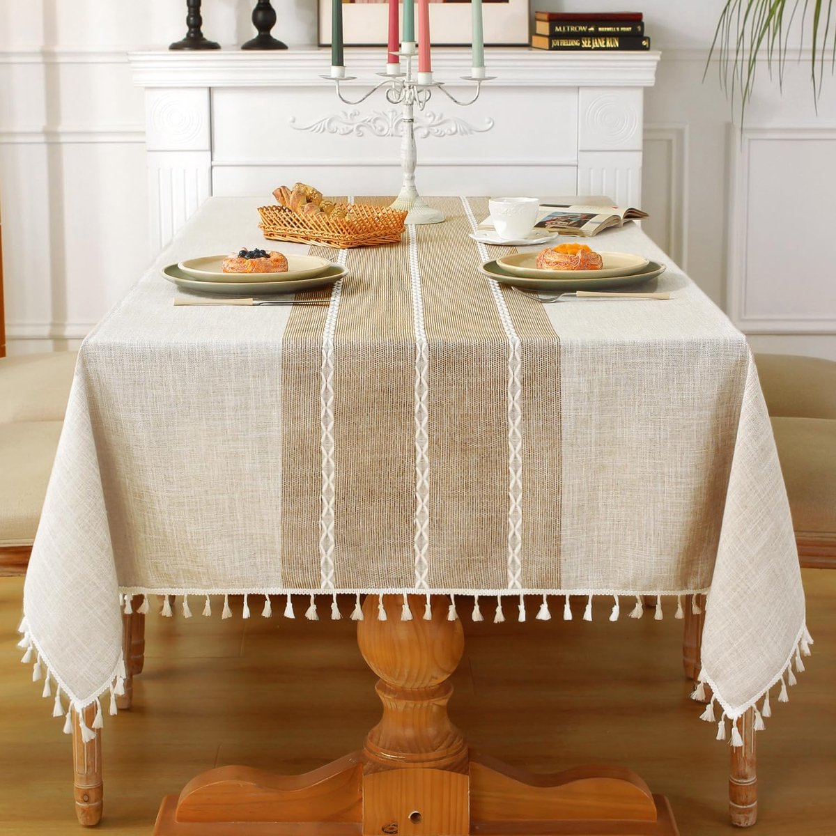 Tablecloth - 140x300cm - Luxury Stylish Oilcloth - Beautiful Protecttable - Water-repellent Tablecloth - Anti-Slip Oilcloth - Heat-resistant Tablecloths - Cotton Tablecloth