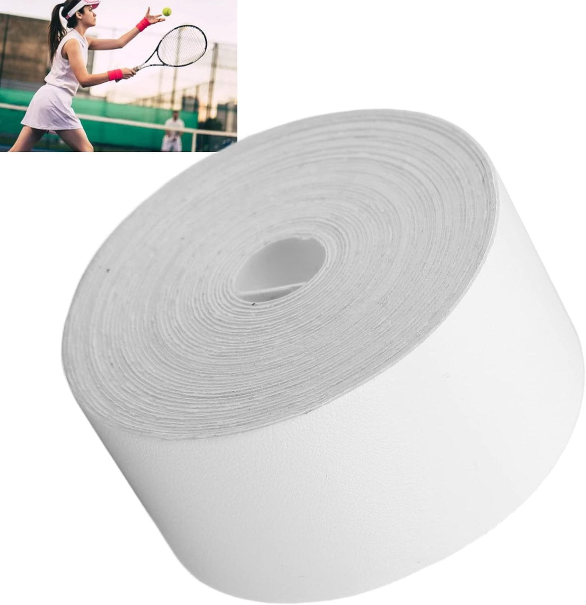Tennis - Professional Tennis Racket Head Protection Tape - Thickened Racket Protection Tape - Frame Protector - Racket Accessories - Soft - Prevent paint from peeling - Universal - for Tennis/ Badminton/ Squash - 3.5cm x 5m - White