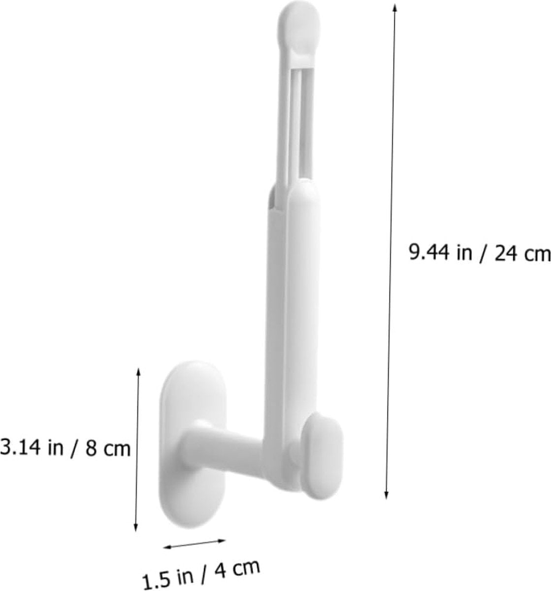 Towel Hook - 2 Pieces - Wall Hook - Coat Hook - Hanging Hook - Adjustable Hook - Hooks - Towel Hooks - Kitchen Roll Holder - No Drilling Required - Stainless Steel - Self-Adhesive - Tea Towel Hanger - For Kitchen/Bathroom/Garage/Office - White