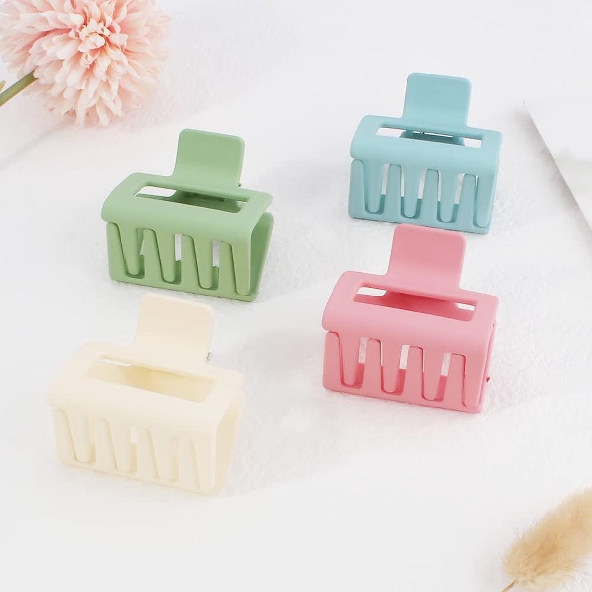 Hair Clips - Hair Clips - 4 Pieces - Hair Clip - Elegance & Refined - Anti-Tangle Hair Clips - Nude Colors - Matte - Square - Hair Claw - Hair Pin - Hair Clip for Women - Does Not Fall Off - Does Not Damage Hair - Gift for Woman