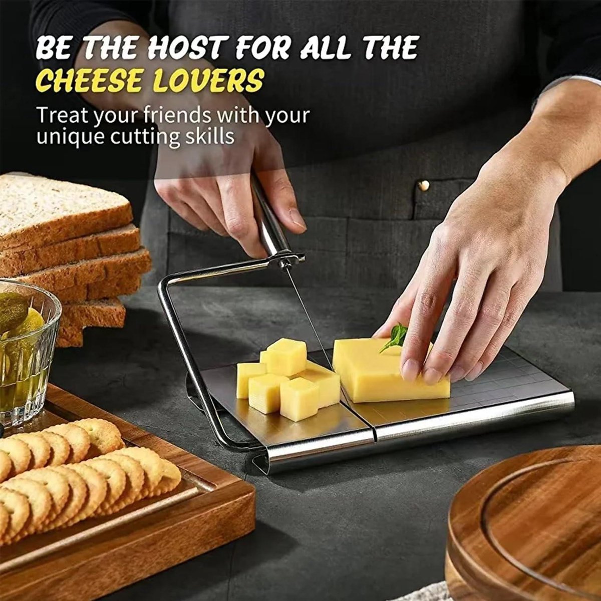 Cheese slicer young cheese - OUCONGK Cheese slicer stainless steel wire butter bread sandwich Cheese slicer young cheese