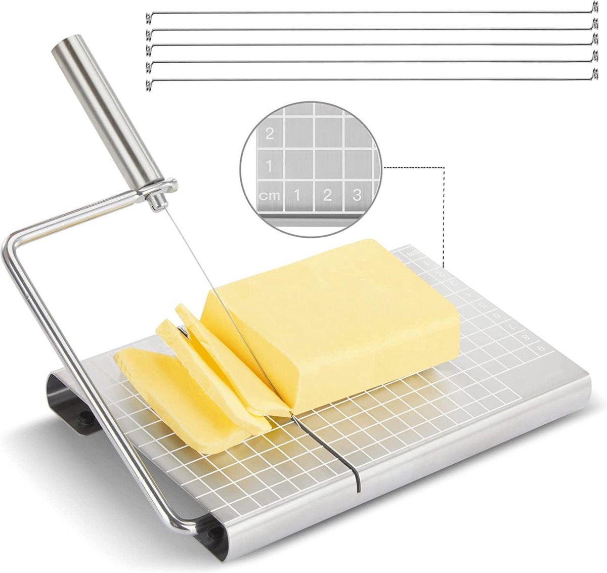 Cheese slicer young cheese - OUCONGK Cheese slicer stainless steel wire butter bread sandwich Cheese slicer young cheese