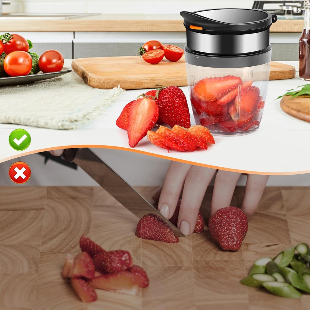 Fruit Slicer - Vegetable Slicer - Fruit Divider - Strawberry Slicer - Banana Slicer - Date Slicer - Egg Slicer - BPA-Free - Kitchen Slicer - Fruit Cutter - Fruit Chopper - Manual Chopper - Suitable for Strawberries/Bananas/Red Dates/Eggs