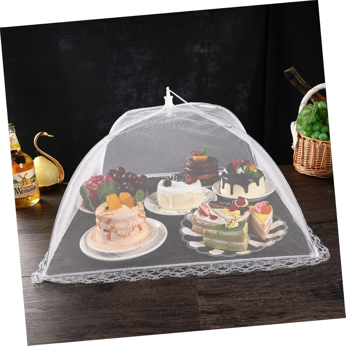 Fly Covers - Foldable Fly Covers 2 Pieces - Fly Cover - Flystopper - Foodcover - Pop Up Insect Net - Fly Covers/Insect Covers - For Barbecues, Picnics and Indoors - Protection Against Flies and Wasps - 35 x 35 x 22 cm
