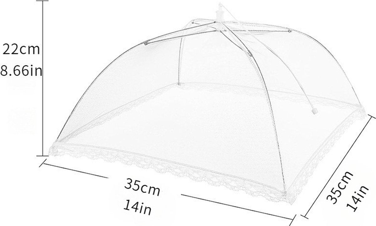 Fly Covers - Foldable Fly Covers 2 Pieces - Fly Cover - Flystopper - Foodcover - Pop Up Insect Net - Fly Covers/Insect Covers - For Barbecues, Picnics and Indoors - Protection Against Flies and Wasps - 35 x 35 x 22 cm
