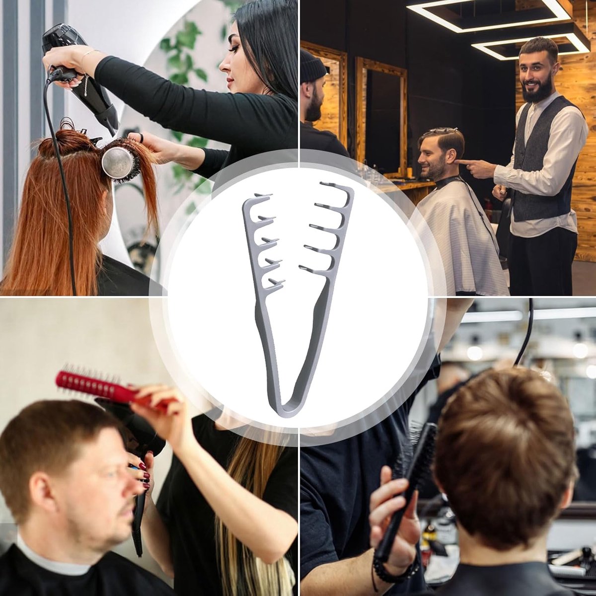 2 Pieces - Hair Styling Comb - Coarse Texture Comb - Comb for Frizzy Hair - Hair Care Instrument for Home Styling In the Hair Salon Hair Tool - Suitable for Back-Swept Hairstyles - Volume for the Hair Roots with Bangs - SOLLBRY®