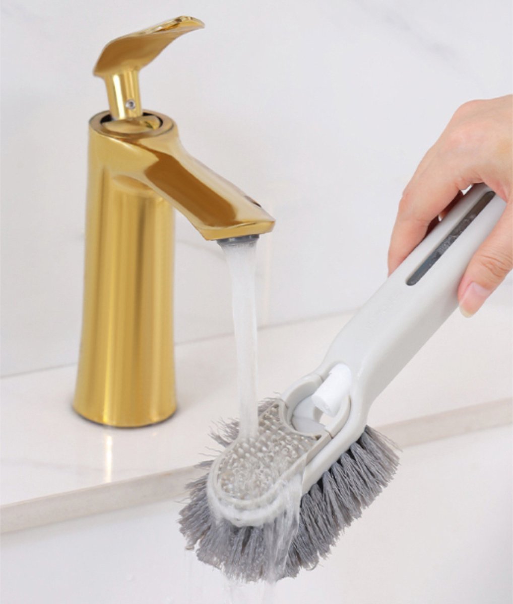 Shoe Cleaning Brush - Shoe Brush - Set of 2 Multifunctional Liquid Shoe Brushes - Refillable - Cleaning - Brush - Brush for Shoes - Shoe Care - Soft with Liquid Box